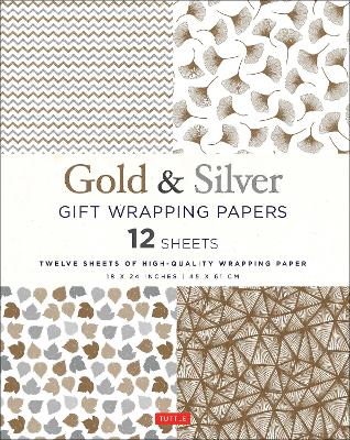 Silver & Gold Gift Wrapping Papers - 12 Sheets book