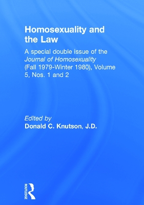 Homosexuality and the Law book