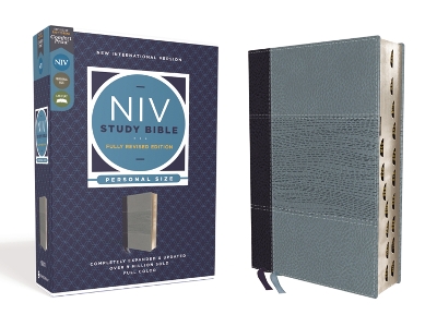 NIV Study Bible, Fully Revised Edition (Study Deeply. Believe Wholeheartedly.), Personal Size, Leathersoft, Navy/Blue, Red Letter, Thumb Indexed, Comfort Print book