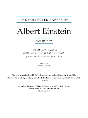 The Collected Papers of Albert Einstein, Volume 17 (Translation Supplement): The Berlin Years: Writings and Correspondence, June 1929–November 1930 book