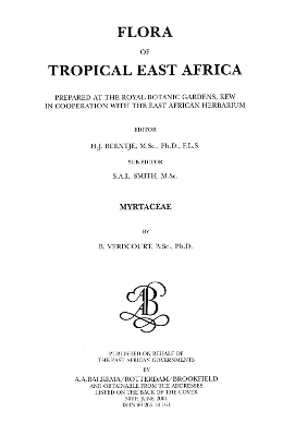 Flora of Tropical East Africa - Myrtaceae (2001) book