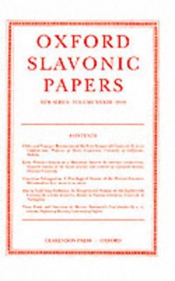 Oxford Slavonic Papers: Volume XXXIII (2000) book