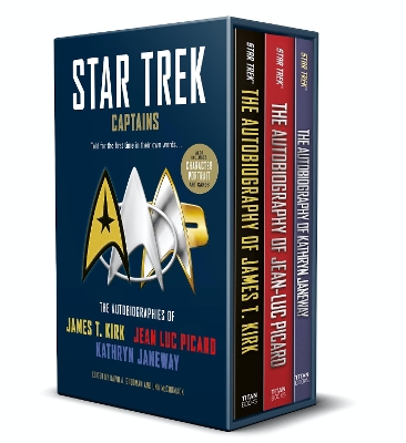 Star Trek Captains - The Autobiographies: Boxed set with slipcase and character portrait art of Kirk, Picard and Janeway a utobiographies book