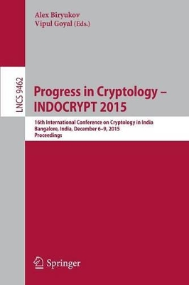 Progress in Cryptology -- INDOCRYPT 2015 book