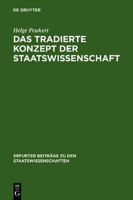 Das tradierte Konzept der Staatswissenschaft book