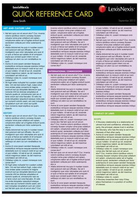 Quick Reference Card: Contract Law I book