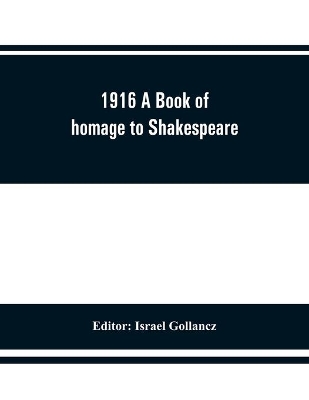 1916 A Book of homage to Shakespeare book