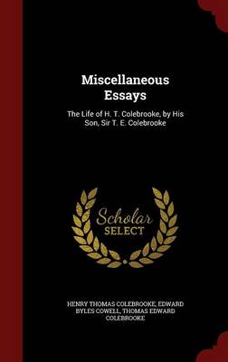 Miscellaneous Essays by Henry Thomas Colebrooke