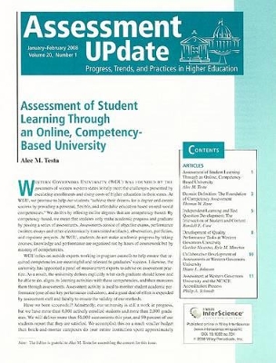 Assessment Update Volume 20, Number 1, January-february 2008 book