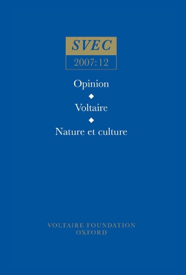 Opinion; Voltaire; Nature et culture book