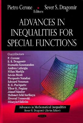 Advances in Inequalities for Special Functions book