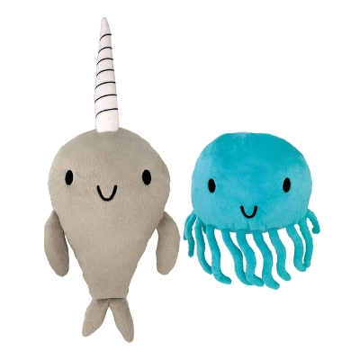 Narwhal and Jelly Plush Set: 14 and 7 W/Tentacles book