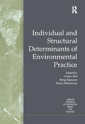 Individual and Structural Determinants of Environmental Practice book