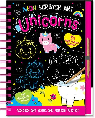 Neon Scratch Art Unicorns book