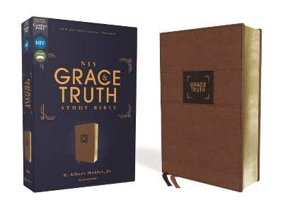 NIV, The Grace and Truth Study Bible (Trustworthy and Practical Insights), Leathersoft, Brown, Red Letter, Comfort Print book