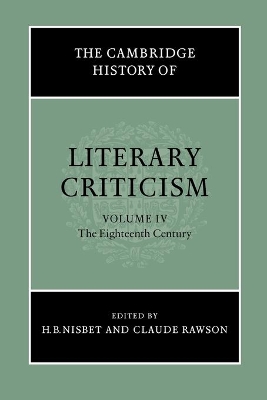 The Cambridge History of Literary Criticism: Volume 4, The Eighteenth Century book