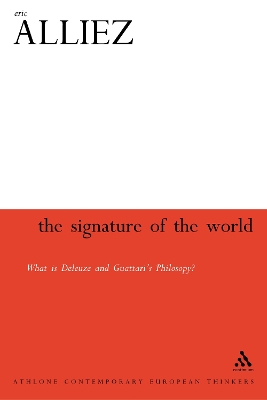 The Signature of the World by Professor Eric Alliez
