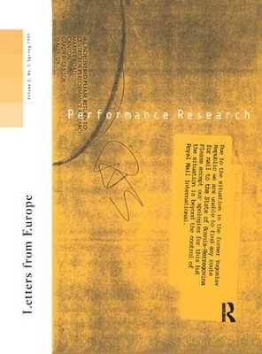 Performance Research: Letters from Europe by Ric Allsopp