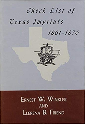 Cklist Tx Imprint:1861-76 book
