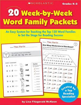 20 Week-By-Week Word Family Packets, Grades K-2 book