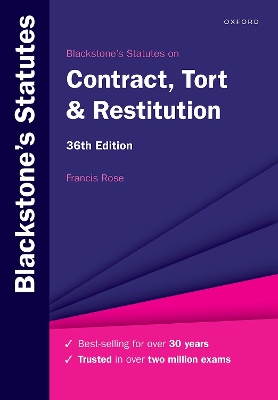 Blackstone's Statutes on Contract, Tort & Restitution book