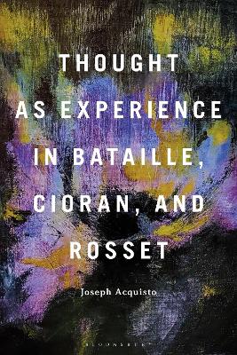 Thought as Experience in Bataille, Cioran, and Rosset book