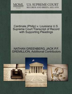 Cardinale (Philip) V. Louisiana U.S. Supreme Court Transcript of Record with Supporting Pleadings book