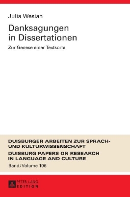 Danksagungen in Dissertationen: Zur Genese einer Textsorte by Ulrich Ammon