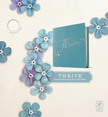 NLT Thrive Creative Journaling Devotional Bible (Hardcover Leatherlike, Teal Blue with Rose Gold) book