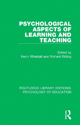 Psychological Aspects of Learning and Teaching by Kevin Wheldall