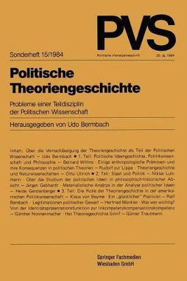 Politische Theoriengeschichte: Probleme einer Teildisziplin der Politischen Wissenschaft book