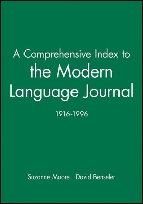 Modern Language Journal Index book