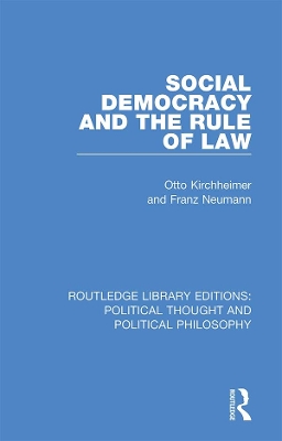 Social Democracy and the Rule of Law book