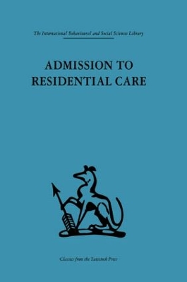 Admission to Residential Care book