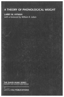 Theory of Phonological Weight book