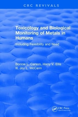 Toxicology Biological Monitoring of Metals in Humans book