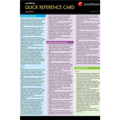 Quick Reference Card Tax 1 book