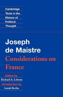 Maistre: Considerations on France book