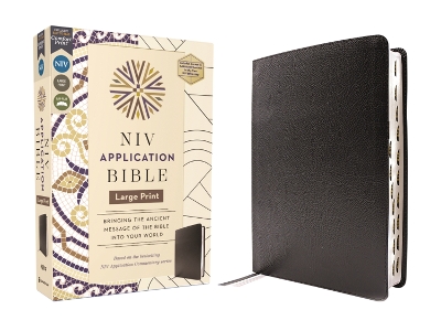 NIV Application Bible, Large Print, European Bonded Leather, Black, Red Letter, Indexed, Comfort Print: Bringing the Ancient Message of the Bible into Your World book
