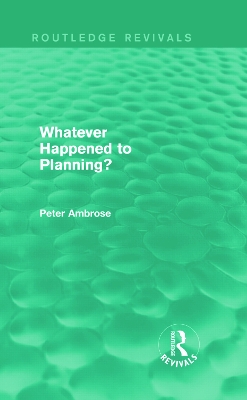 What Happened to Planning? book