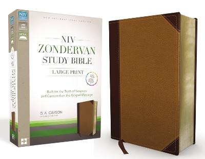 NIV Zondervan Study Bible, Large Print, Leathersoft, Brown/Tan: Built on the Truth of Scripture and Centered on the Gospel Message book