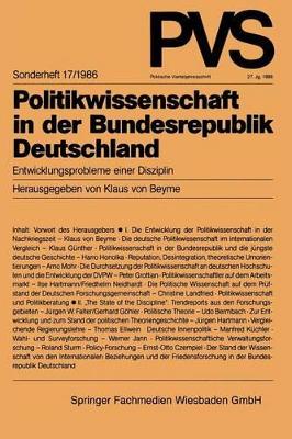 Politikwissenschaft in der Bundesrepublik Deutschland: Entwicklungsprobleme einer Disziplin book