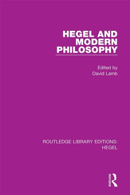 Hegel and Modern Philosophy book