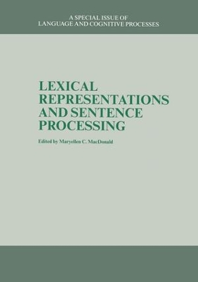 Lexical Representations and Sentence Processing book