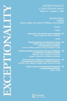 Reading: A Special Issue of Exceptionality by Sharon R. Vaughn