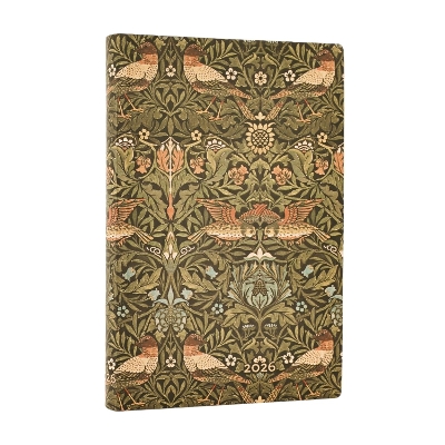 2026 Morris Birds (William Morris) Mini 12-month Horizontal Softcover Flexi Dayplanner 2026 (Elastic Band Closure) book