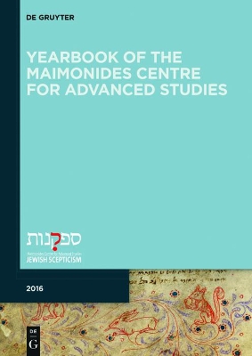 Yearbook of the Maimonides Centre for Advanced Studies. 2016 book