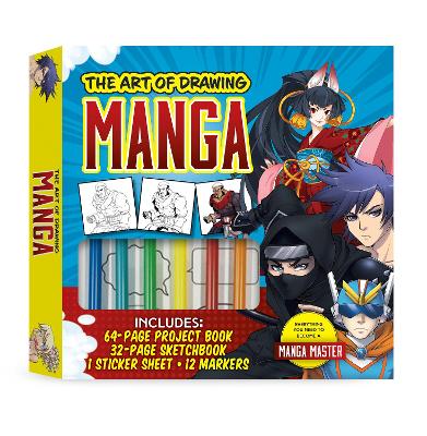 The Art of Drawing Manga Kit: Everything you need to become a manga master-Includes: 64-page project book, 32-page sketchbook, 1 sticker sheet, 12 markers by Jeannie Lee