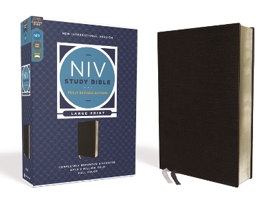 NIV Study Bible, Fully Revised Edition (Study Deeply. Believe Wholeheartedly.), Large Print, Bonded Leather, Black, Red Letter, Comfort Print book