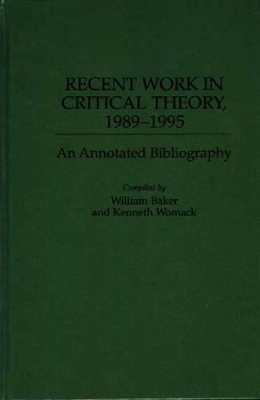 Recent Work in Critical Theory, 1989-1995 book